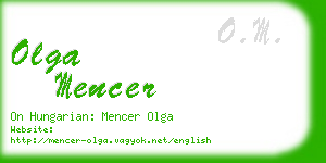 olga mencer business card